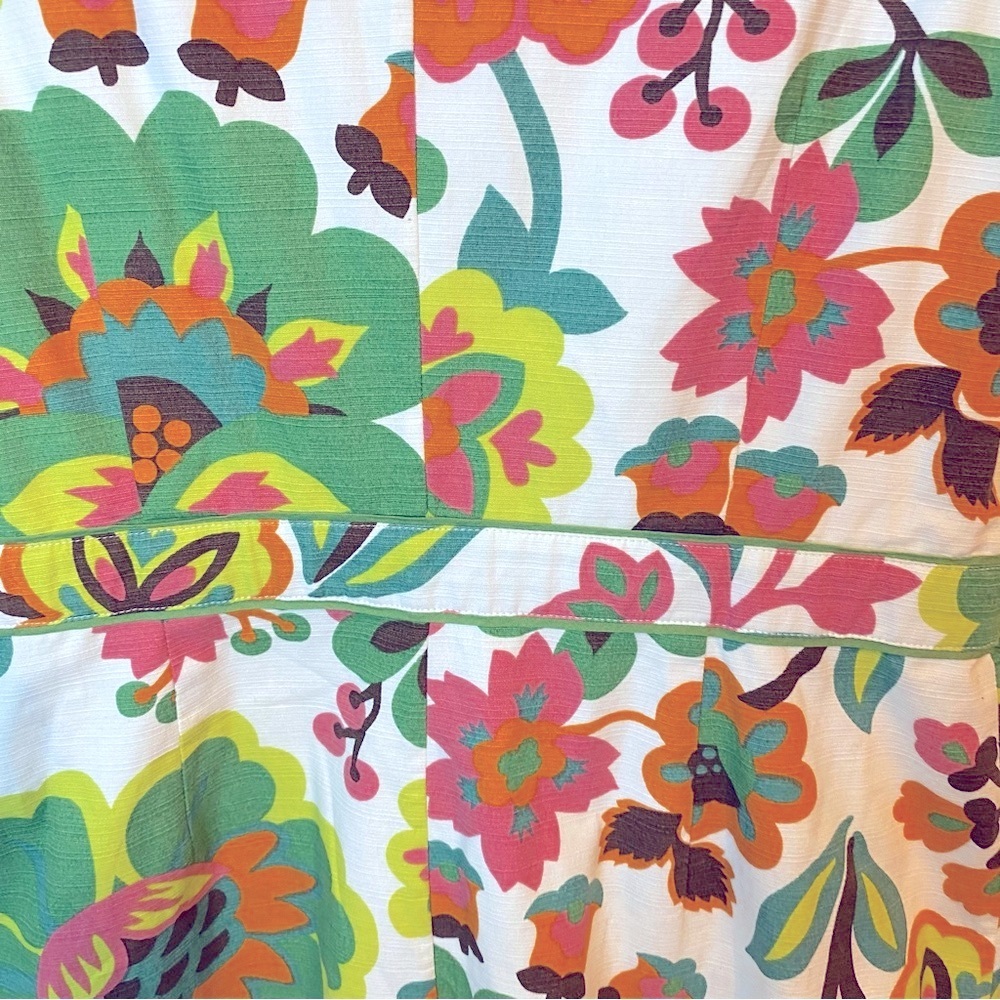 Boden Floral Mini Dress - Green and Pink Size 10 - Picture 5 of 8